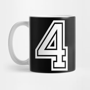 Numbers 4 for a sports team, group, or community Mug